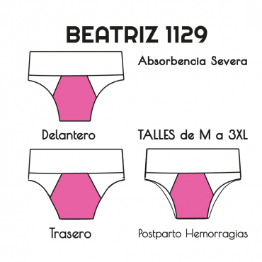 Beatriz Bombacha Postparto Hemorragias o incontinencia Severa(M-L-XL-2XL-3XL)