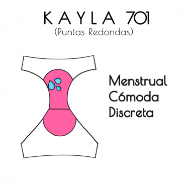 Kayla culotte menstrual  (Puntas redondas) 2XS-XL (Línea Arco iris)