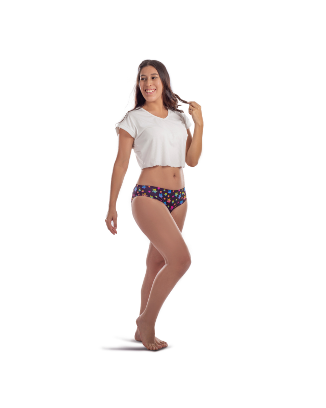 Malla  Bikini Menstrual Estrellas XS y S