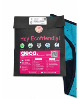 GECA Bombacha DUAL : menstrual absorbente + Sujeta Toallita con impermeable