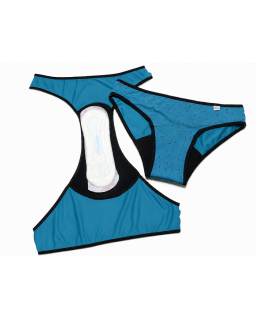 GECA Bombacha DUAL : menstrual absorbente + Sujeta Toallita con impermeable