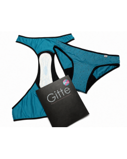 GECA Bombacha DUAL : menstrual absorbente + Sujeta Toallita con impermeable