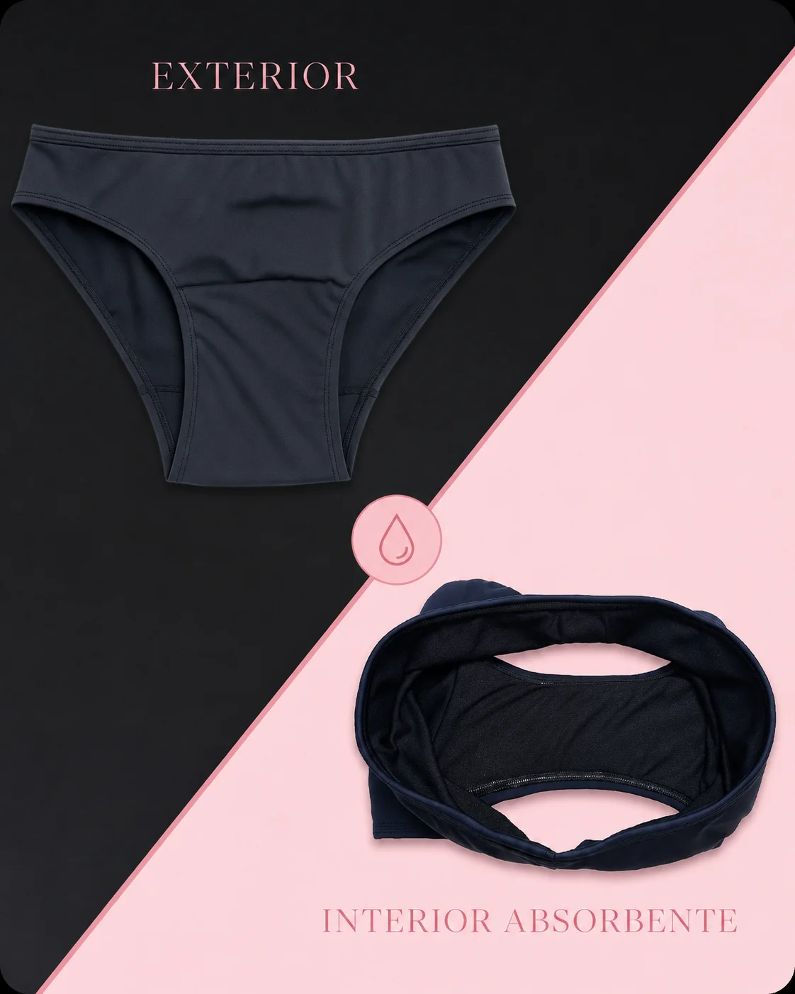 Exterior e interior absorbente de la malla menstrual Gitte